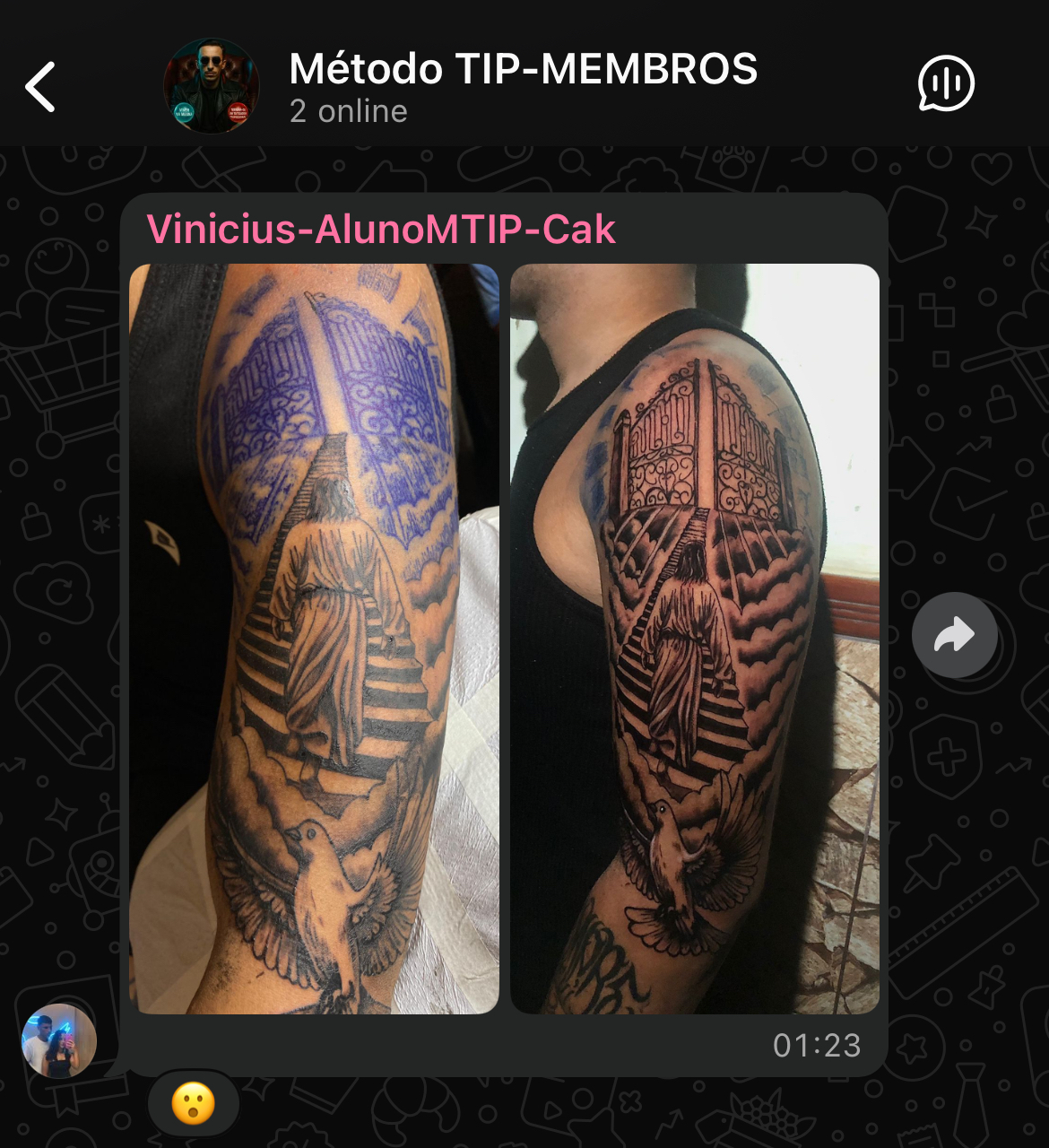 Tatuagem em pele humana – aluno Método TIP