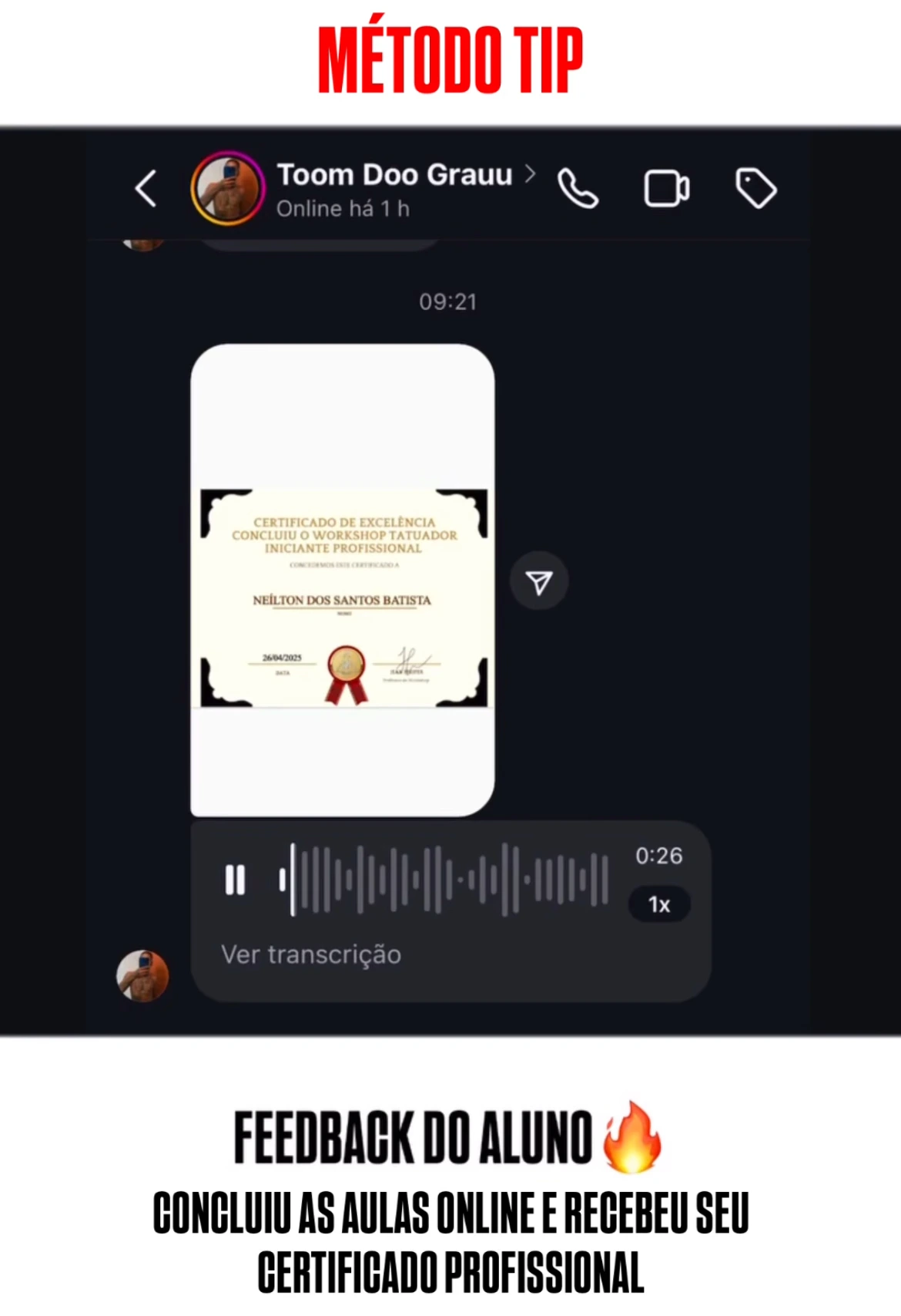 Feedback de aluno – Método TIP