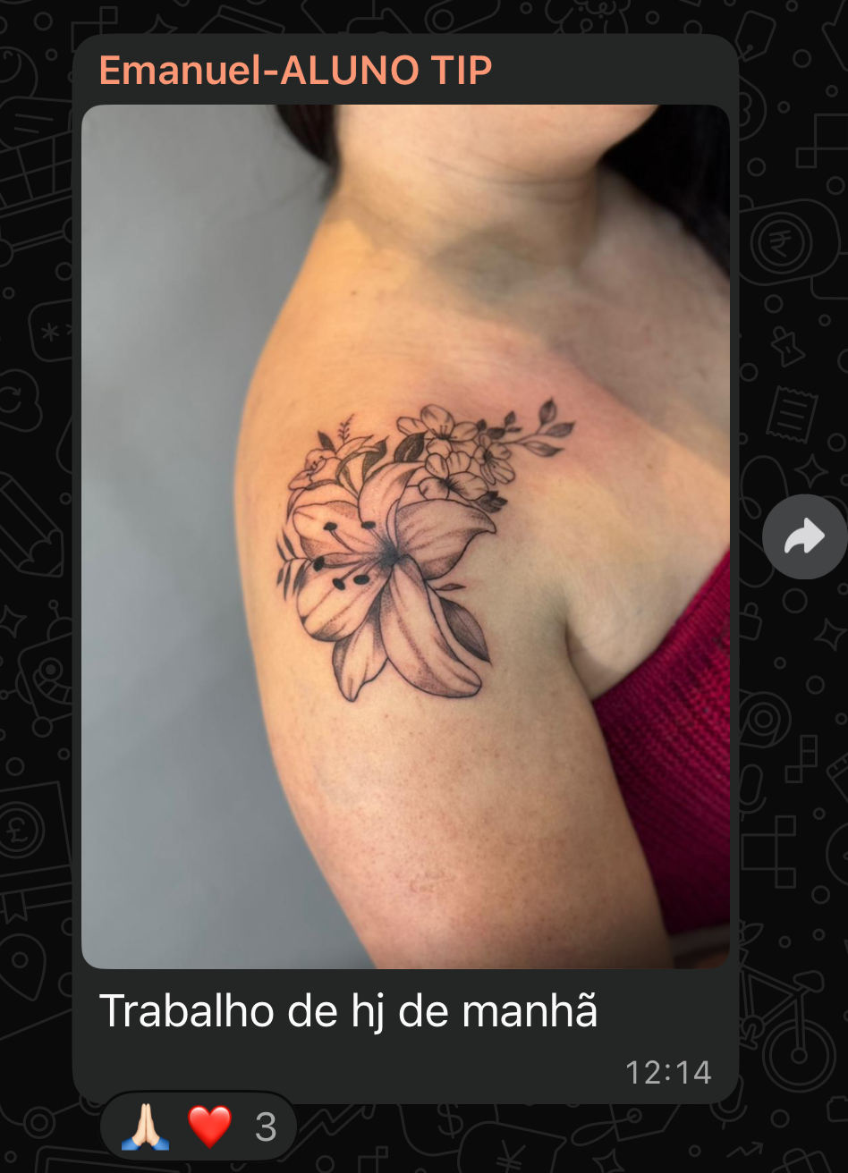 Tatuagem em pele humana – aluno Método TIP