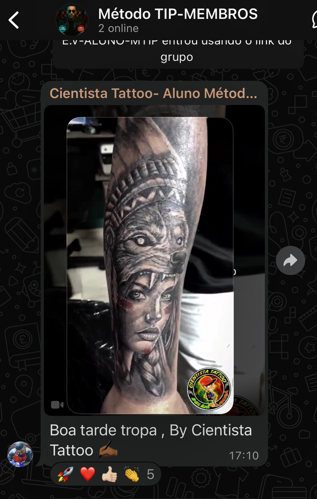 Tatuagem em pele humana – aluno Método TIP